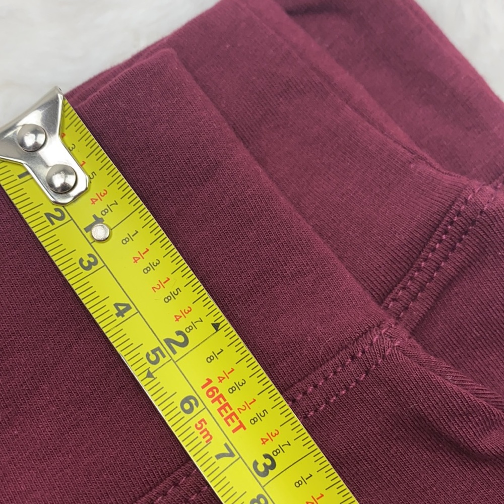 PREMIUM COTTON SHORTS Size Medium  W. WIDE WAIST BAND BURGUNDY - Picture 5 of 10